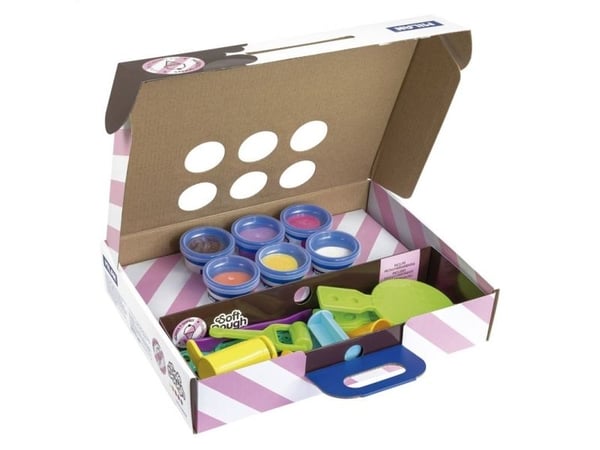 Milan 913306ICW, Modelleringsleire, Brun, Lilac, Oransje, Rosa, Hvit, Gult, Barn, 6 stykker, Plastpotte, 6 farger