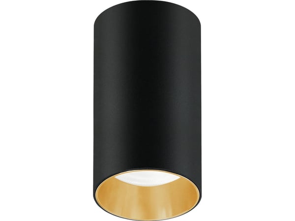 Maclean taklampe utenpå/innfelt rørarmatur, punktlys, rund aluminium, GU10, 55x100 mm hvit/gull MCE458 W/G