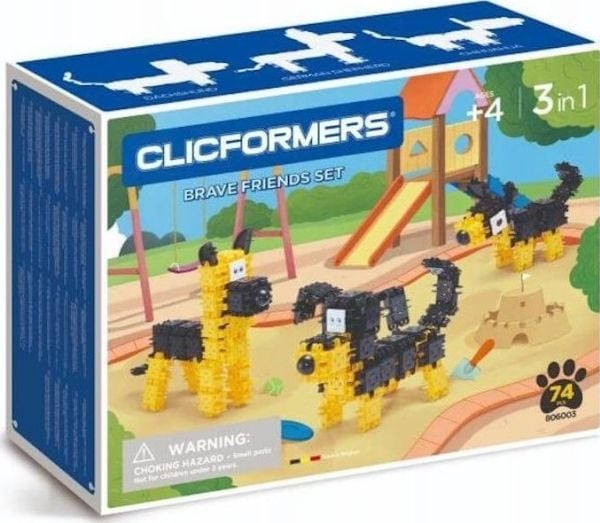 Clics byggesett CLICFORMERS svart/gul friends 74 deler 806003