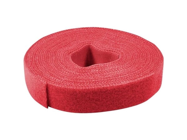 Value 25.99.5253, Koukullinen ja lenkillinen nippuside, Punainen, 25000 mm, 10 mm, 5 kpl