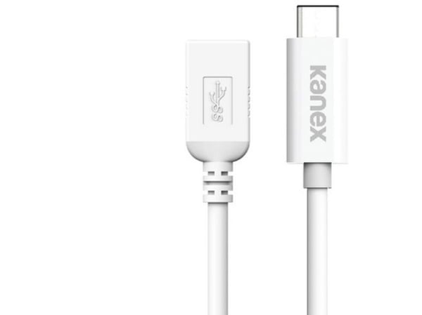 Kanex KU3CA107I, 1,2 m, USB A, USB C, USB 3.2 Gen 1 (3.1 Gen 1), Uros/naaras, Valkoinen