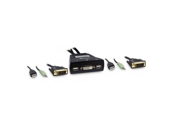 Inter-Tech KVM-LS-21DA DVI - Video- / USB / audio-kabel - 1.8 m - tommelskruer, 1080p støtte 60 Hz
