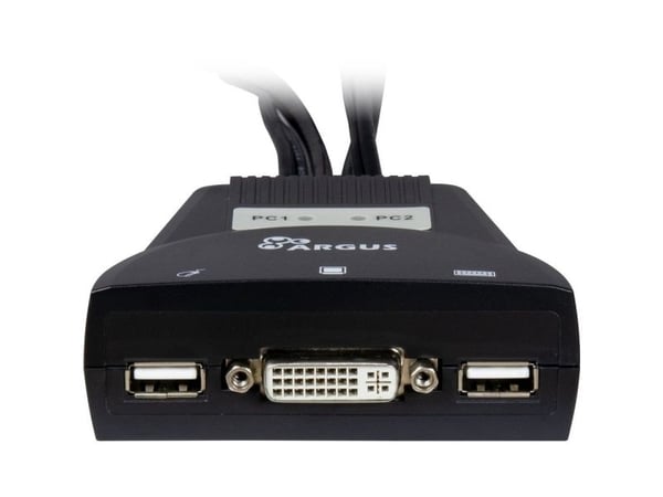 Inter-Tech KVM-LS-21DA DVI - Video- / USB / audio-kabel - 1.8 m - tommelskruer, 1080p støtte 60 Hz