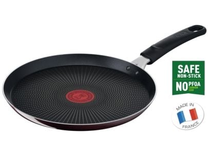 TEFAL D52210 Resist Intense crêpe-panne 25 cm med speileffekt vinrød