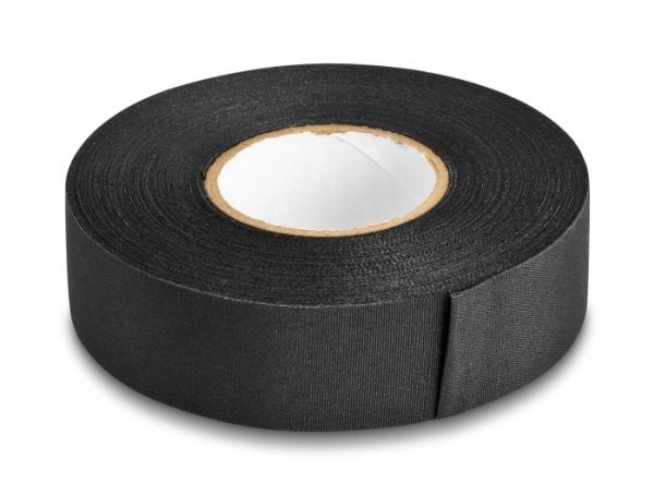 Delock - Kabelisoleringstejp - tyg, outslitligt, självhäftande, 25mm - 25 m - svart
