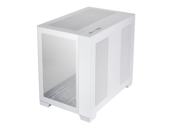 Lian Li O11 Dynamic Mini - Tower - ATX - sidepanel med vindu (herdet glass) - ingen strømforsyning (SFX12V/SFX-L12V) - snøhvitt - USB/lyd