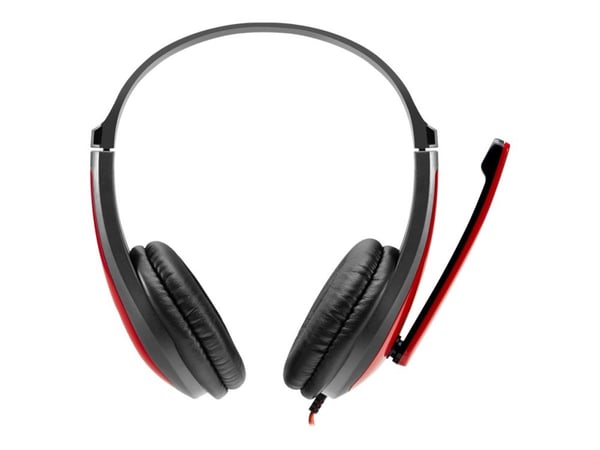 Canyon HSC-1 - Hodesett - full størrelse - kablet - 3,5 mm jakk - sort / rød