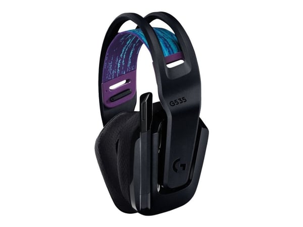 Logitech G535 LIGHTSPEED - Hodesett - Full størrelse - 2,4 GHz - Trådløs - USB - Svart