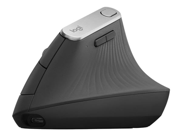 Logitech Lift (venstrehånd) - Vertikal mus - ergonomisk - optisk - 6 knapper - trådløst, ledninger - Bluetooth, 2,4 GHz - trådløs mottaker (USB) - ...