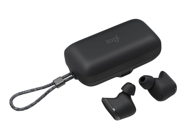 Logitech Zone True Wireless - True wireless-hodetelefoner med mikrofon - i øret - Bluetooth - aktiv støydemping - grafitt