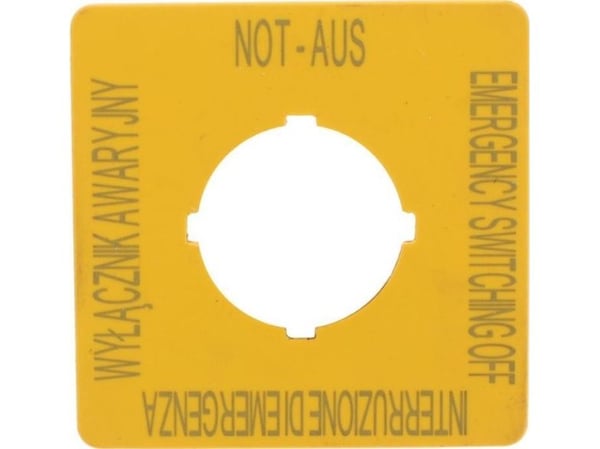 Eaton frontskilt til nødknapper PL, GB, DE, I M22-XYK5 167643