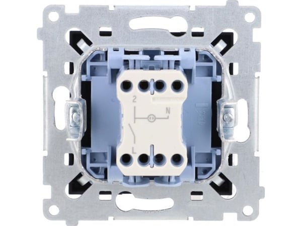 Contact-Simon Simon 54 Yksinapainen kytkin LED-ilmaisulla (moduuli) 10AX 250V pikaliitin musta matta DW1ZL.01/49