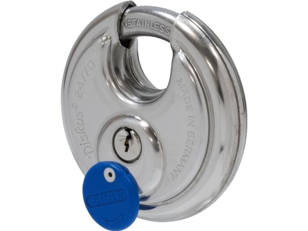 ABUS Diskus 24IB/70, Diskus, Nøkkellås, Bruk flere nøkler, Rustfritt stål, Rustfritt stål, Rustfritt stål