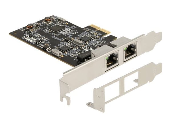 Delock - Nettverksadapter - PCIe 2.1 x2 lav profil - 100M/1G/2.5G Gigabit Ethernet x 2