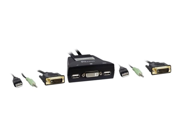 Inter-Tech KVM-LS-21DA DVI - Video- / USB / audio-kabel - 1.8 m - tommelskruer, 1080p støtte 60 Hz
