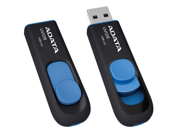 ADATA DashDrive UV128 - USB-minnepinne - 64 GB - USB 3.0 - sort, blå