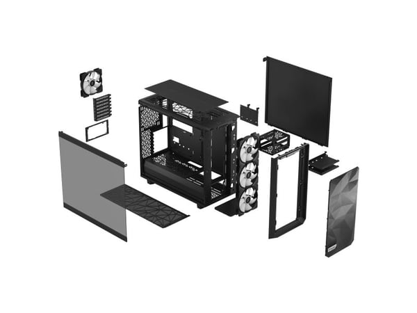 Fractal Design Meshify 2 Lite - Tower - utvidet ATX (E-ATX) - sidepanel med vindu (herdet glass) - ingen strømforsyning (ATX) - RGB sort TG lys far...