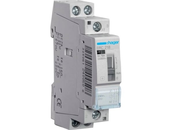 Hager ERC218 asennusrele 16 A 1 sulkeutuva + 1 avautuva 230 V