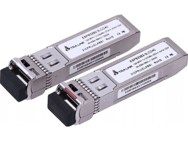 Extralink - SFP+ transceivermodul - WDM - LC-enkeltmodus - opp til 40 km - 1270 nm / 1330 nm (en pakke 2)