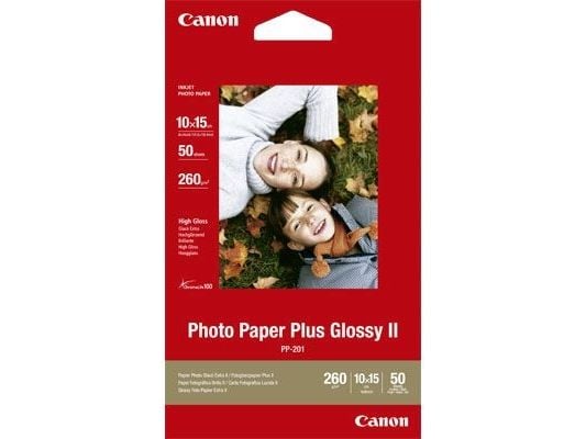 Canon Photo Paper Plus Glossy II PP-201 - Blank - 100 x 150 mm - 260 g/m² - 50 ark fotopapir - for PIXMA iP2600, iP2700, iX7000, MG2555, MG8250, mi...