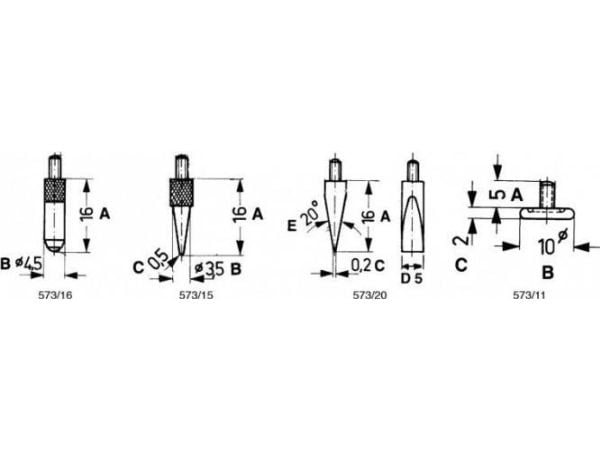 Limit målespiss til ursensorer Limit 16x3,5x0,5 mm