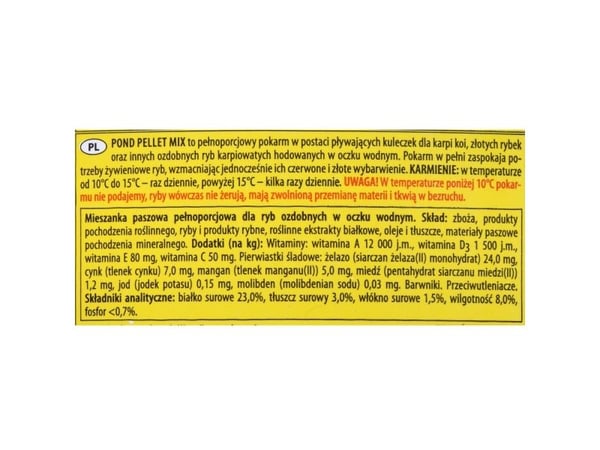 Tropisk fiskefôr til damfisk Pond Pellet Mix 5L (41121)