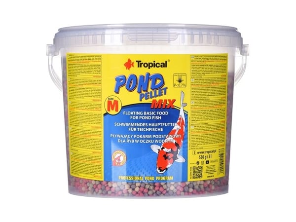 Tropisk fiskefôr til damfisk Pond Pellet Mix 5L (41121)