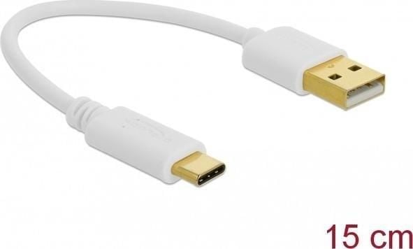 Delock - USB-kabel - USB (kun strøm) (hann) til USB-C (kun strøm) (hann) - 3 A - 15 cm - hvit