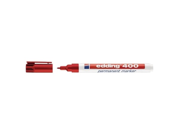 Edding 400, Punainen, Punainen, Valkoinen, Muovi, 1 mm, 10 kpl