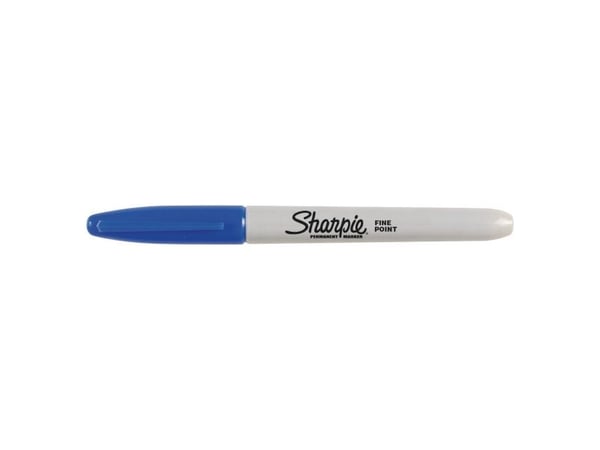 Permanentmarker sharpie, fin, rund, blå