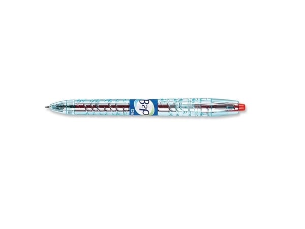 Pilot B2P Gel, Kuulakärkikynän kiinnitys painamalla paikalleen, Punainen, Läpinäkyvä, Punainen, Muovi, 0,5 mm, 0,32 mm