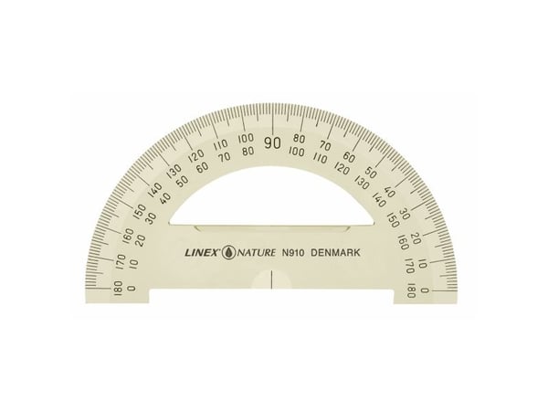 Vinkelmåler Linex, 180 grader, 10 cm, natur