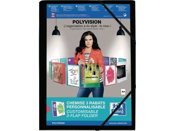 ELBA Polyvision - 3-fliksmappe - for A4 (210 x 297 mm) - opaksvart