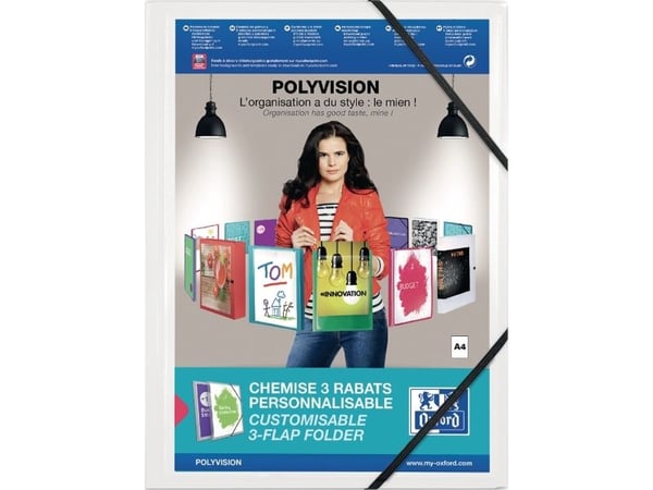 ELBA Polyvision - 3-flikhållare - för A4 (210 x 297 mm) - opak vit