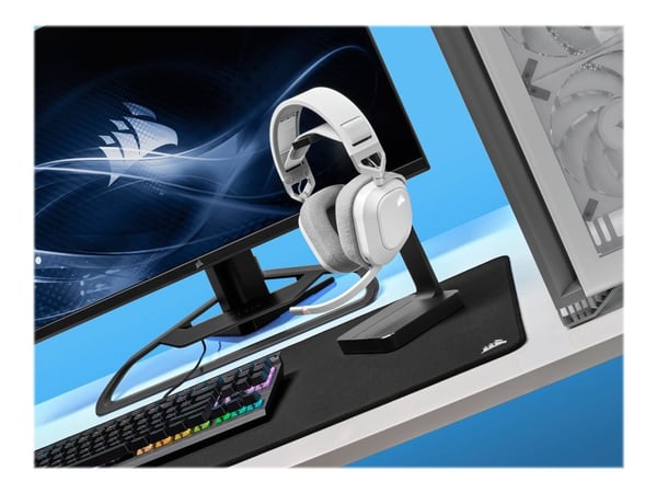 CORSAIR Gaming HS80 RGB - Hodesett - full størrelse - kablet - USB - hvit