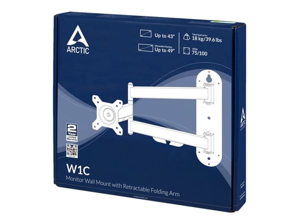 ARCTIC W1C, 18 kg, 124,5 cm (49"), 75 x 75 mm, 100 x 100 mm, Musta