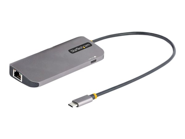 StarTech.com USB C moniporttisovitin, 4K 60Hz HDMI-video, 3-porttinen 5Gbps USB-A 3.2 -keskitin, 100W Power Delivery Passthrough, GbE, USB Type-C M...