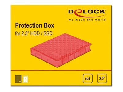 Delock Protection Box - Beskyttelsesboks for harddisk - kapasitet: 1 harddiskstasjon (2,5") - rød