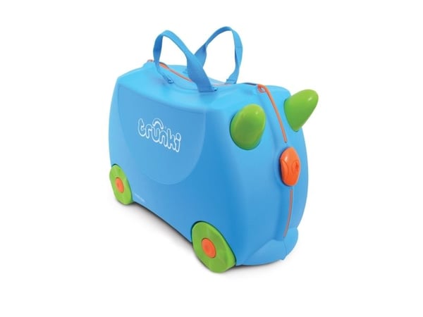 Trunki Terrance, Tralle, Hard overflate, Blå, Plast, 4 hjul, Glidelås