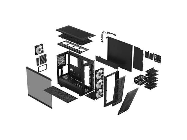 Fractal Design Meshify 2 RGB - Tower - utvidet ATX (E-ATX) - sidepanel med vindu (herdet glass) - ingen strømforsyning (ATX) - sort TG lys fargeton...