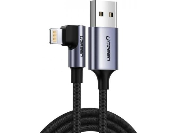 Ugreen 60521, Lightning, USB C, Uros, Uros, Musta, Harmaa, Kulmikas
