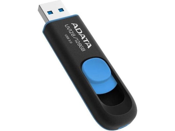 ADATA DashDrive UV128 - USB-minnepinne - 128 GB - USB 3.0 - sort, blå