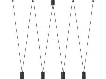 Nowodvorski svart hengelampe More Tone 7822 minimalistisk til soverom