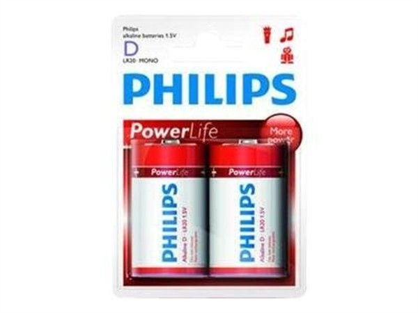Philips Power Life LR20P2B - Batteri 2 x D - alkaliskt