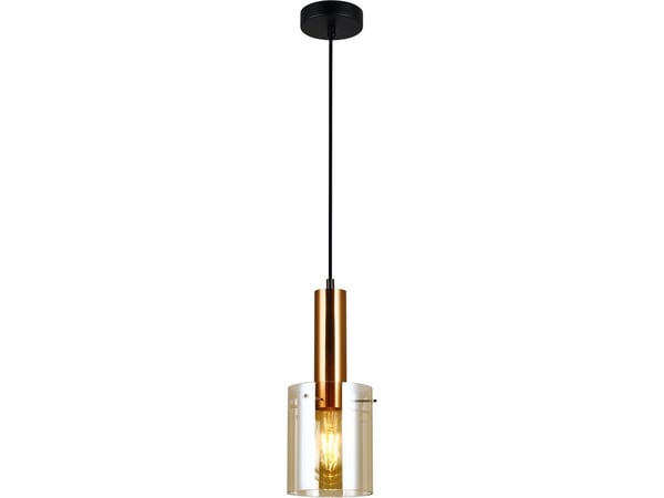Italux hengende lampe Amber kontor hengende lampe Italux Sardo PND-5581-1-BRO+AMB (PND-5581-1-BRO+AMB) - 30530