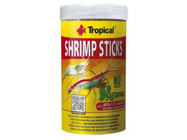 Tropical Shrimp Sticks, Tørr rekemat, Granulat, Ferskvannsreke, 100 ml, 55 g