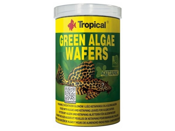 Tropical Green Algae Wafers, Akvaariokala, Kuiva kalanruoka, Tabletti, A-vitamiini, C-vitamiini, D3-vitamiini, E-vitamiini, Kupari, Jodi, Silitysra...