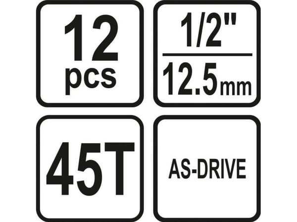 1/2" hylsy- ja tarvikesarja 12-osainen STHOR 58633