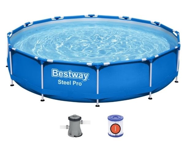 Bestway Steel Pro 56681 uima-allas, joka on tarkoitettu uimahalliin Indrammet pool Rund 6473 L Blå
