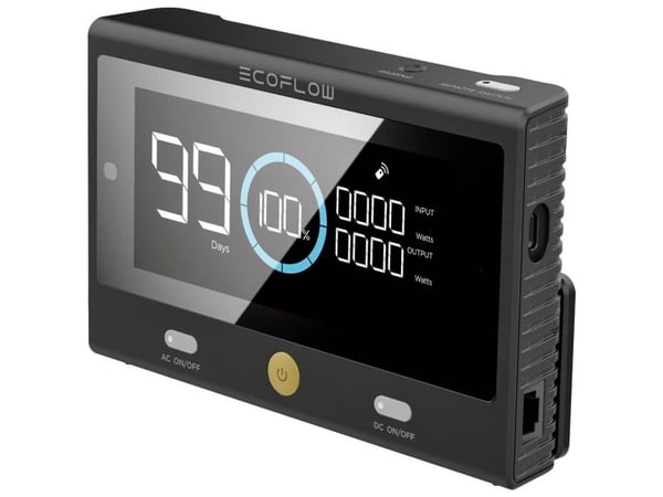 EcoFlow 50049001, Kannettava virta-asema, Bluetooth, Painikkeiden painaminen, Sisäänrakennettu näyttö, Musta